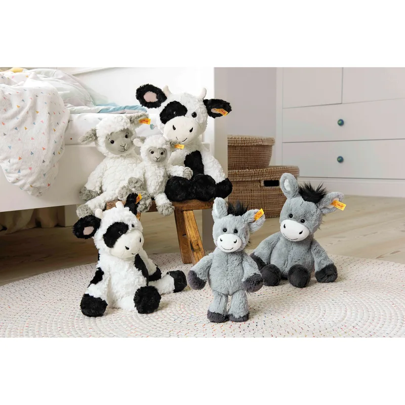 Kuscheltier Esel Dinkie Soft Cuddly Friends 20cm fra Steiff i Grå, 20 × 14 × 8 mm – produktbillede