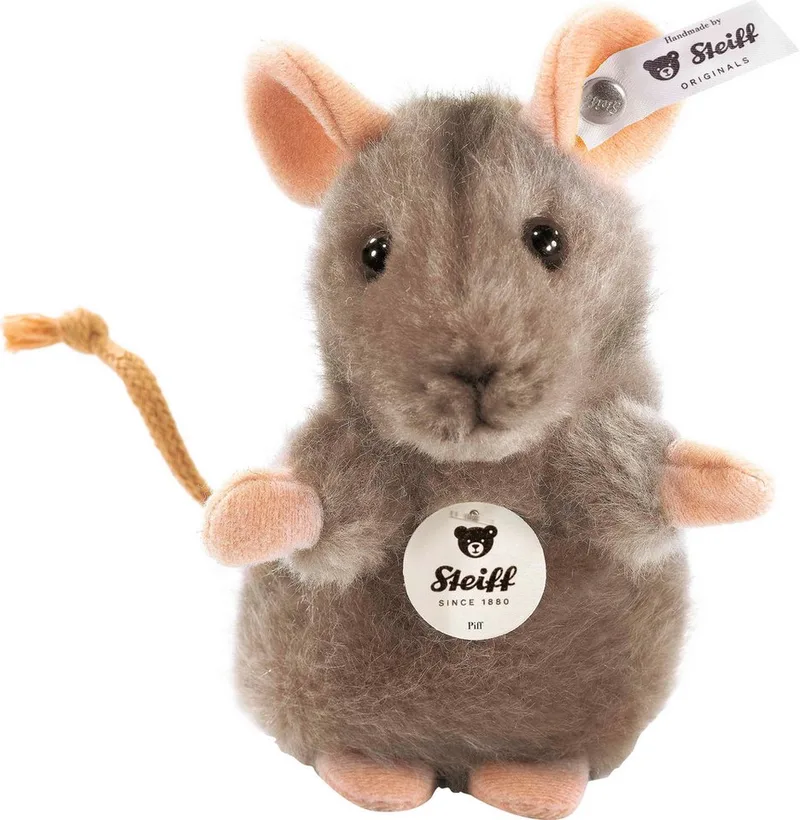 Kuscheltier Piff Maus 10 cm van Steiff in Grijs – productfoto