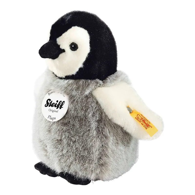 Kuscheltier Pinguin Flaps 16cm van Steiff in Grijs, 16 × 17 × 9 mm – productfoto
