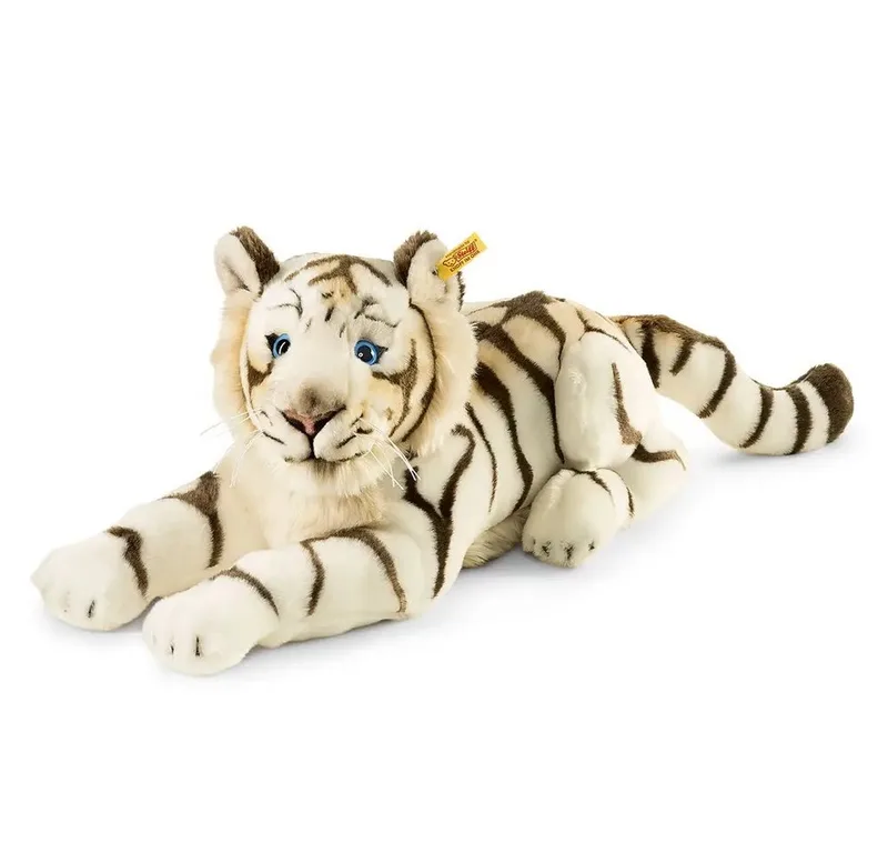 Kuscheltier Steiff Bharat Tiger, weiß, liegend, 43 cm fra Steiff – produktbillede