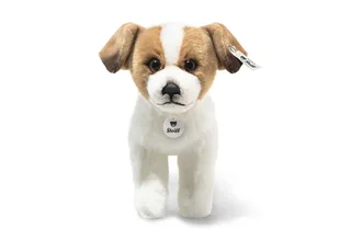 Kuscheltier Terrie Hund, 17 cm, weiß/braun, stehend fra Steiff i Hvid – produktbillede 2 af 4