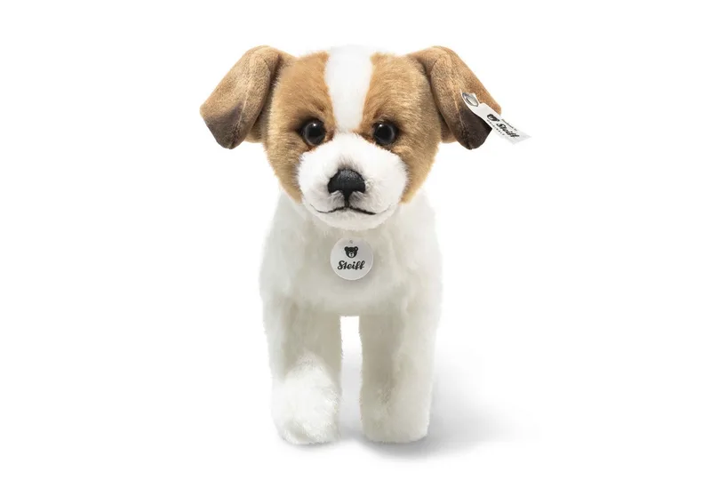 Kuscheltier Terrie Hund, 17 cm, weiß/braun, stehend fra Steiff i Hvid – produktbillede 2 af 4