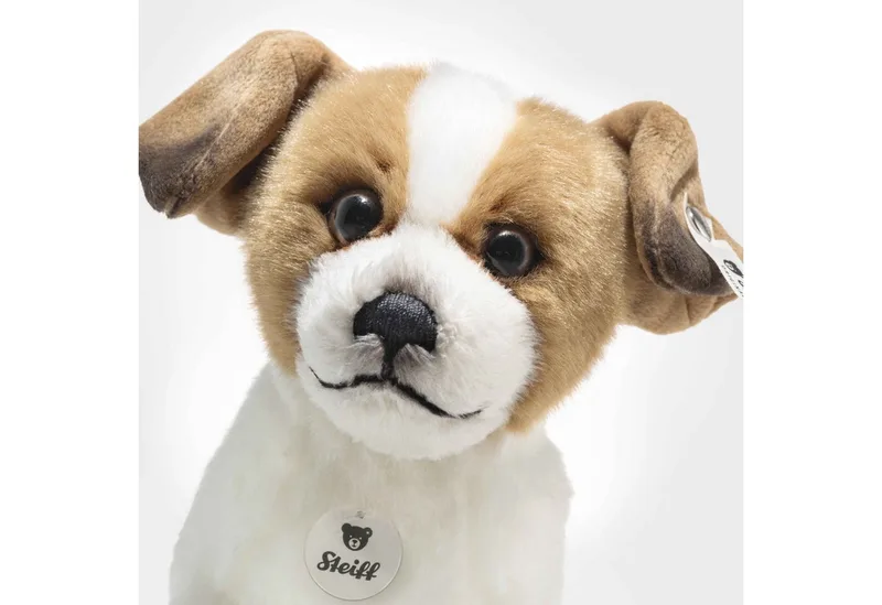 Kuscheltier Terrie Hund, 17 cm, weiß/braun, stehend fra Steiff i Hvid – produktbillede 4 af 4