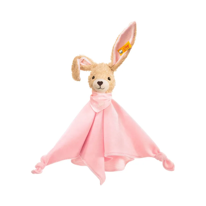 Knuffeldoekje Hoppel haas van Steiff in Roze, 280 × 80 × 240 mm – productfoto