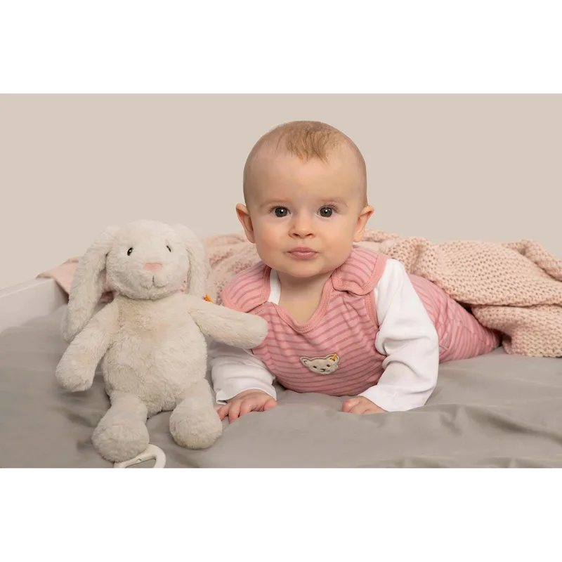 Spieluhr Hase Hoppie Soft Cuddly Friends de Steiff en Gris, 26 × 22 × 10 mm – photo produit 1 sur 2