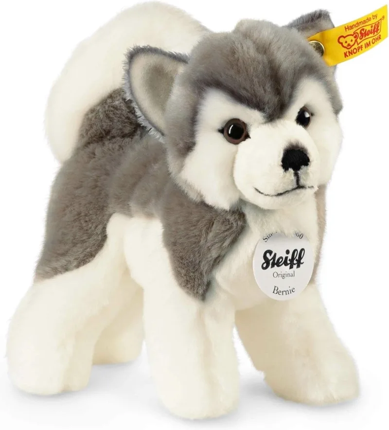 Staande Husky knuffel 17 cm Steiff Bernie de Steiff en Multicolore – photo produit