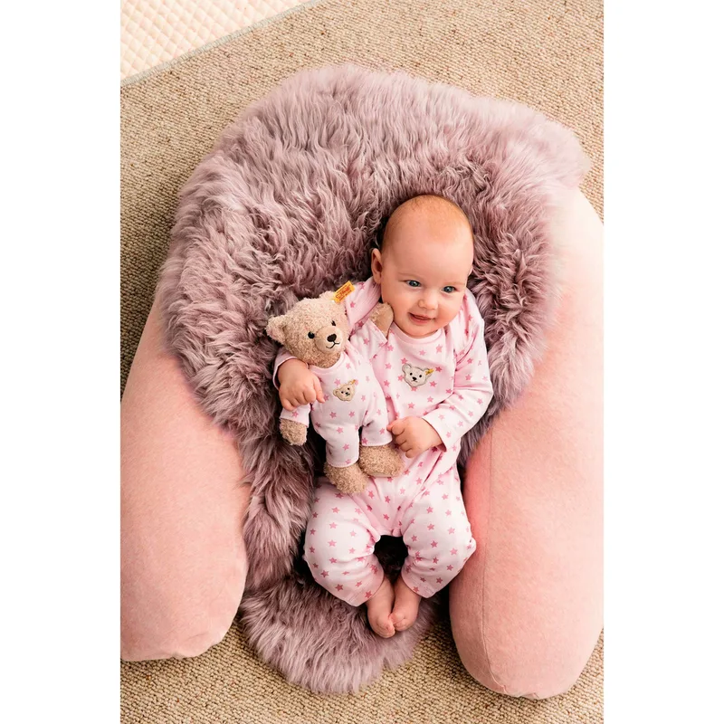 Teddybär Baby Teddy and Me mit Schlafanzug 25cm by Steiff in Pink, 250 × 210 × 90 mm – product photo