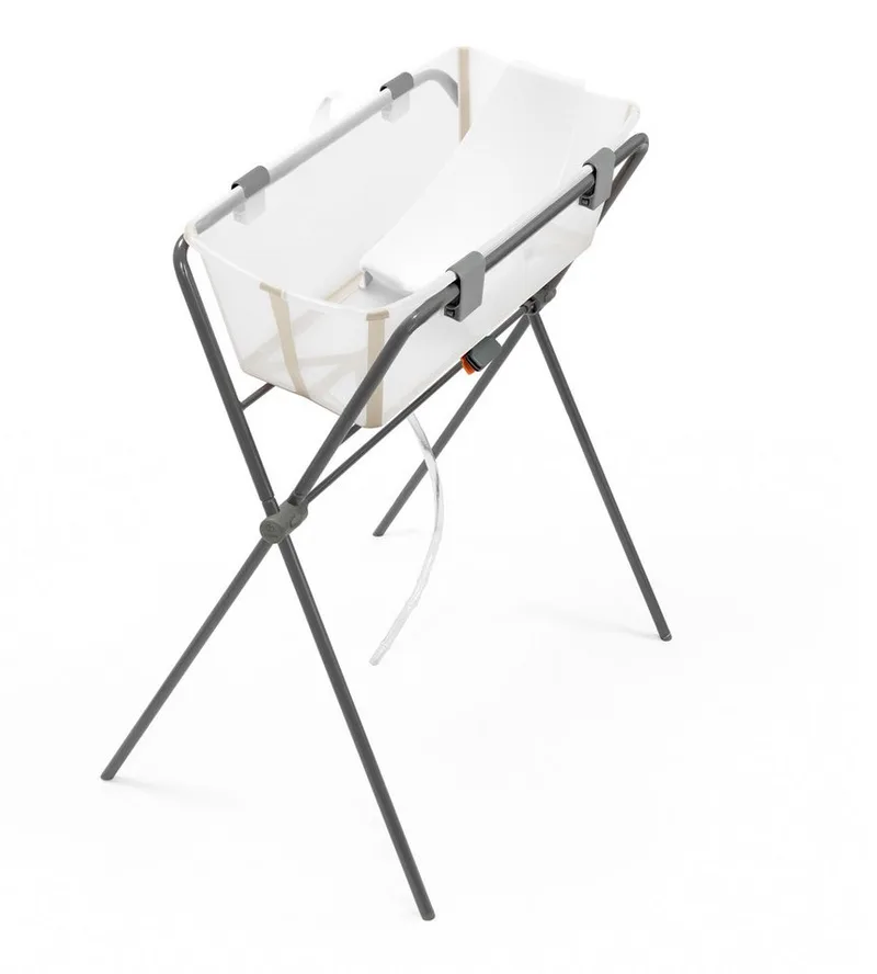 Babybadewanne Flexi Bath®, Stand und Newborn Support Bundle, (Set) från Stokke i Beige – produktbild