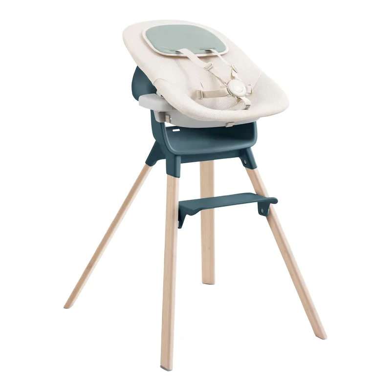 Clikk™ Bundle Hochstuhl Bambus inkl. Newbornset by Stokke in Blue – product photo
