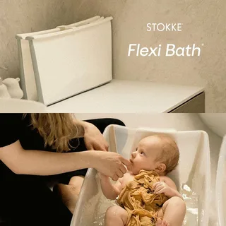 Flexibath Bundle Badewanne inkl. Badewannensitz Newborn Support by Stokke in White, 66 × 30 × 24 mm – product photo 1 of 2