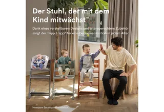 Hochstuhl Tripp Trapp Hochstuhl mit Baby set und Stokke Tray, für Kinder im Alter von 6-36 Monaten von Stokke in Grau – Produktfoto 2 von 4
