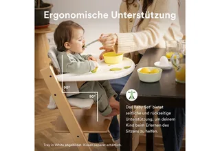 Hochstuhl Tripp Trapp Hochstuhl mit Baby set und Stokke Tray, für Kinder im Alter von 6-36 Monaten von Stokke in Grau – Produktfoto 3 von 4