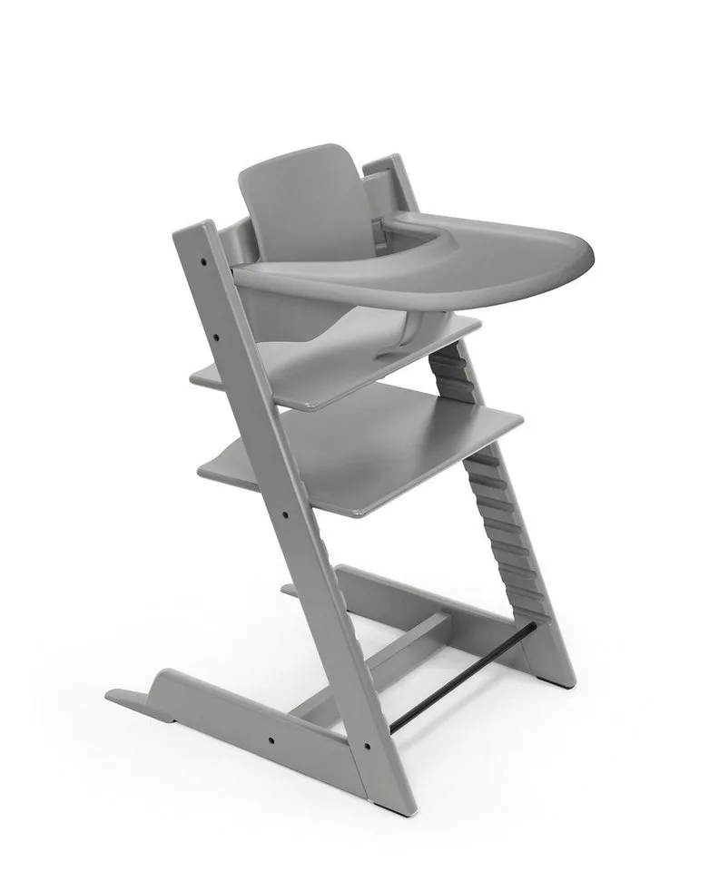 Hochstuhl Tripp Trapp Hochstuhl mit Baby set und Stokke Tray, für Kinder im Alter von 6-36 Monaten de Stokke en Grau – photo produit