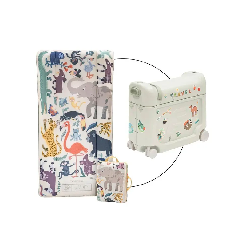 Jetkids™ By Stokke® Reisekoffer BedBox inkl. aufblasbare Matratze CloudSleeper van Stokke in Groen – productfoto