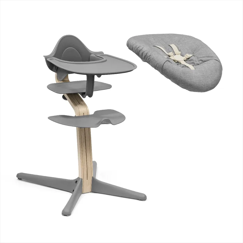 Nomi Bundle Hochstuhl inkl. Newbornset, Babyset und Tray de Stokke en Gris – photo produit