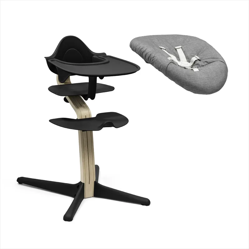 Nomi Bundle Hochstuhl inkl. Newbornset, Babyset und Tray de Stokke en Noir – photo produit