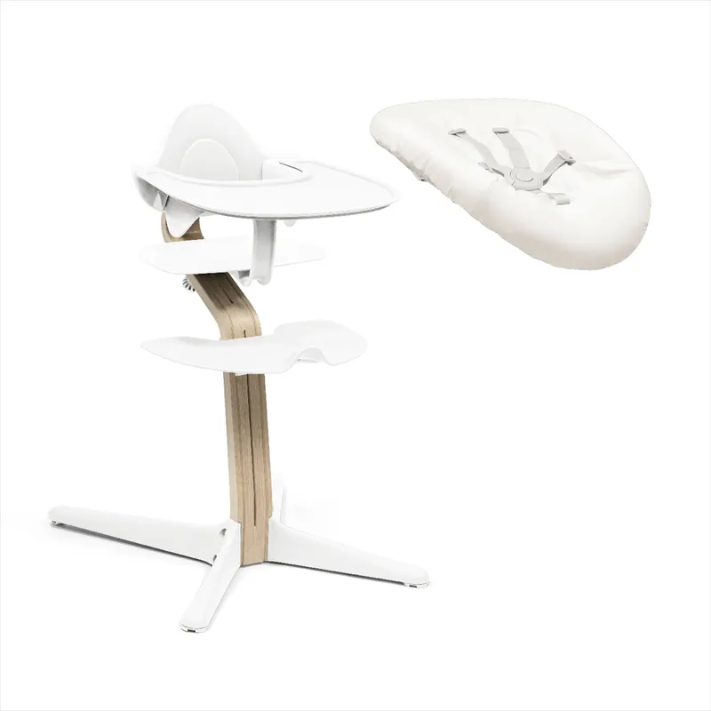 Nomi Bundle Hochstuhl inkl. Newbornset, Babyset und Tray de Stokke en Blanc – photo produit