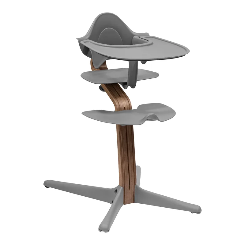 Nomi Bundle Hochstuhl Walnuss inkl. Babyset und Tray de Stokke en Gris – photo produit