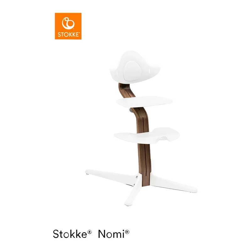 Nomi Bundle Hochstuhl Walnuss inkl. Newbornset de Stokke en Blanc, 83,5 × 59 × 52 mm – photo produit