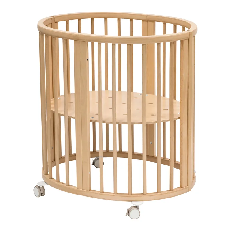 Sleepi™ Babybett Sleepi Mini. Inkl. Umbausatz zum Kinderbett und Matratze van Stokke in Naturel, Paars, 82 × 67 × 87 mm – productfoto