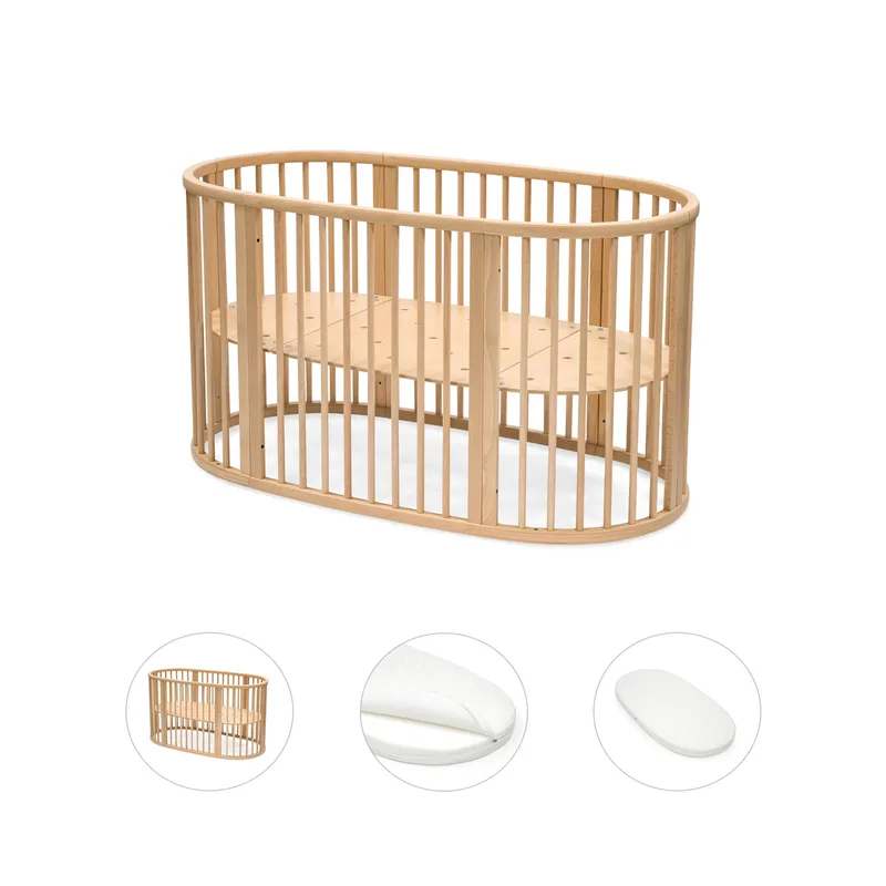 Sleepi™ Bundle Sleepi V3 inkl. Matratze und Spannbetttuch von Stokke in Natur, 141 × 74 × 84 mm – Produktfoto