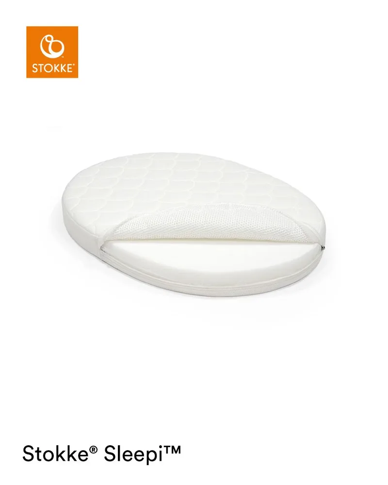Sleepi™ Matratze für Babybett Sleepi Mini (0-6 Monate) fra Stokke i Hvid, 76,4 × 59 × 8,4 mm – produktbillede 2 af 3