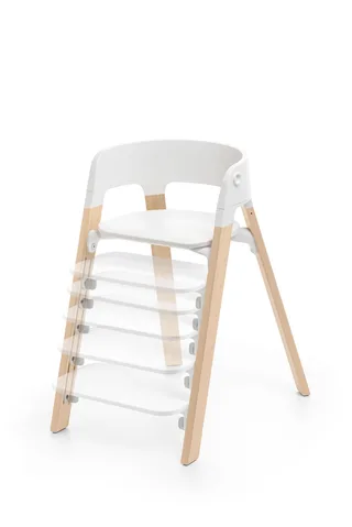 Steps Kinderstoel - Bundel met babyset, veiligheidstuigje en tray - White/Natural von Stokke in White-Natural – Produktfoto 3 von 4