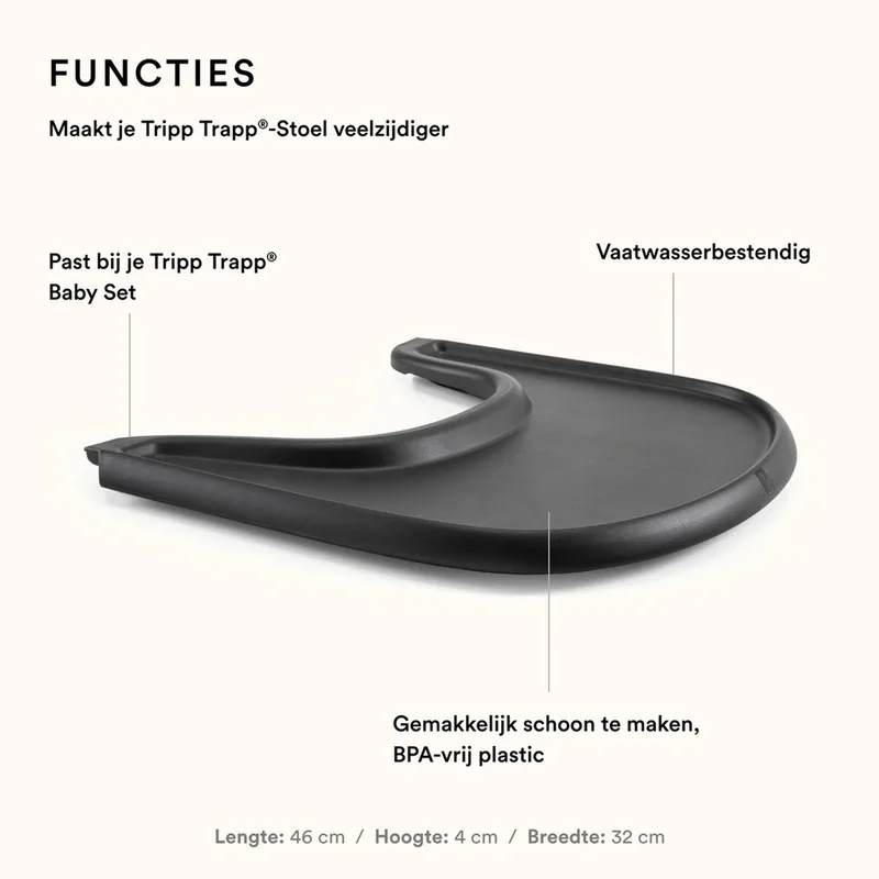 Tafelblad voor Tripp Trapp® från Stokke i Black – produktbild