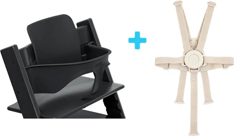 Tripp Trapp | Bundel | Babyset² en Harness² | Zwart de Stokke en Zwart, Beige – photo produit