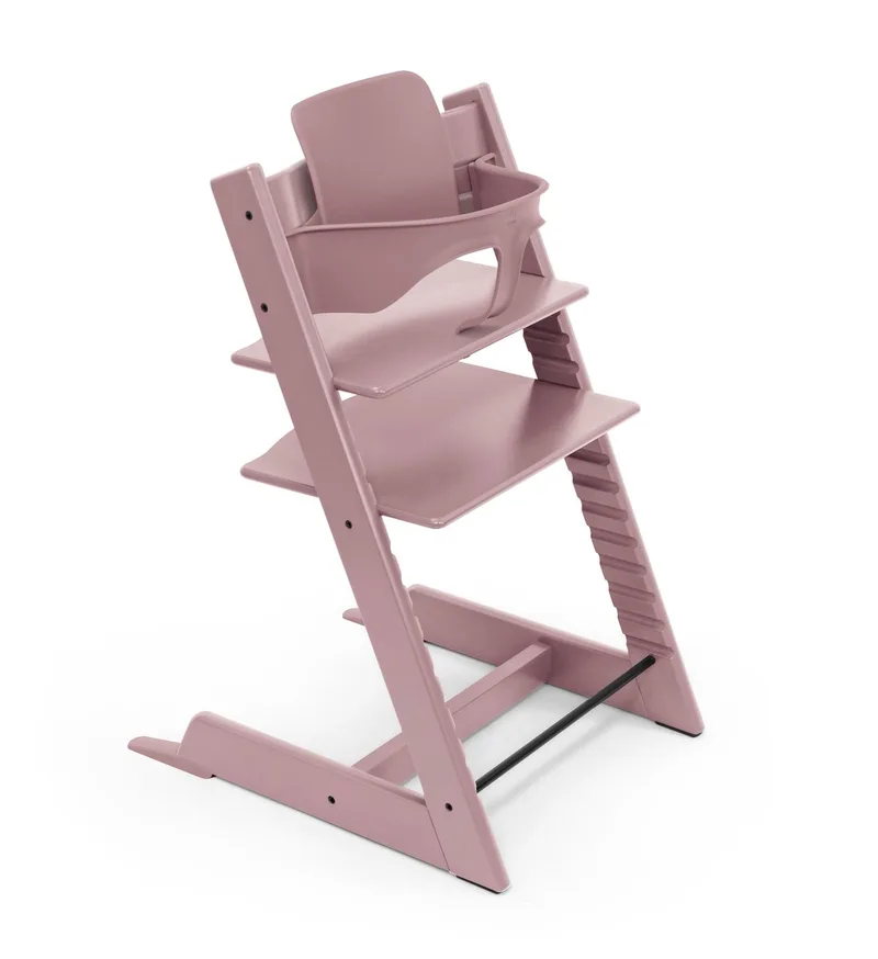 Tripp Trapp® Bundle Stoel Heather Mauve | Babyset Heather Mauve | Tray Vanilla White de Stokke en Lila/mauve – photo produit