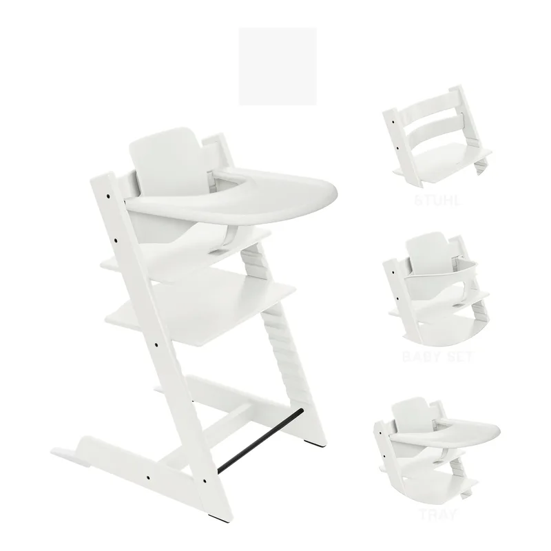 Tripp Trapp® Bundle Treppenhochstuhl inklusive Babyset & Tray by Stokke in White – product photo