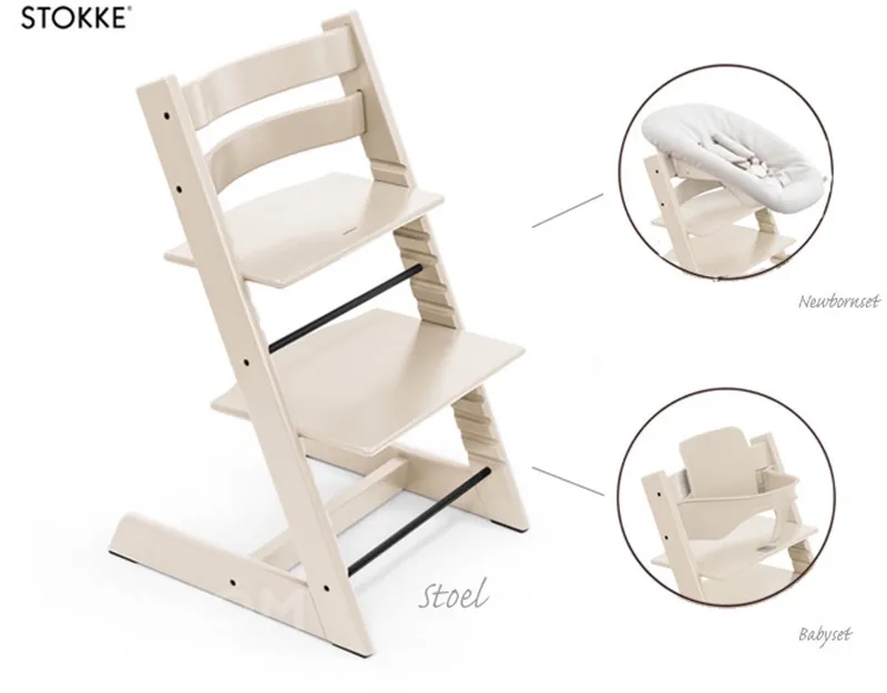 Tripp Trapp Kinderstoel - Bundel: Kinderstoel met Babyset en Newbornset by Stokke in Vanilla White – product photo
