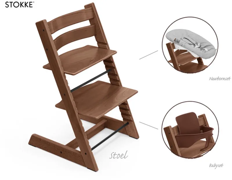 Tripp Trapp Kinderstoel - Bundel met babyset en newbornset by Stokke in Warm Brown – product photo
