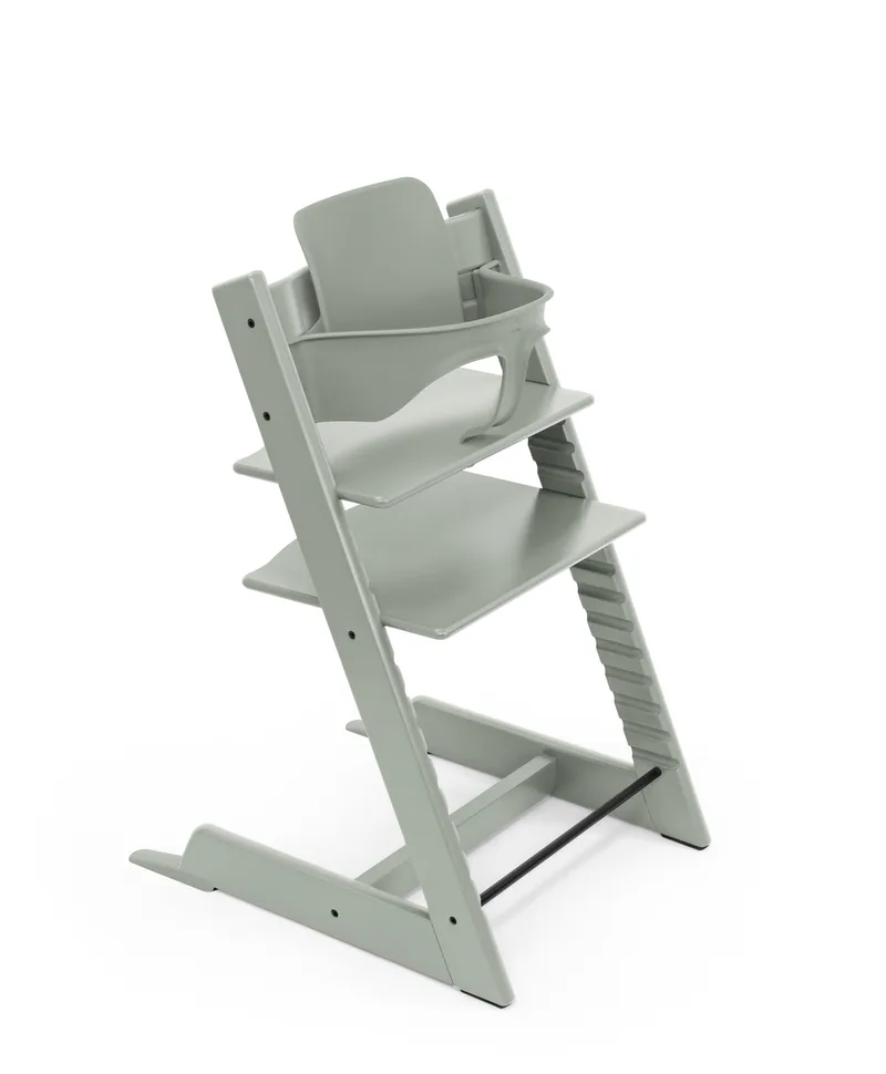 Tripp Trapp meegroeiende baby- en kinderstoel (Glacier Green) met Baby Set2 (Glacier Green) en Newborn Set (Grijs) von Stokke in Grün – Produktfoto 3 von 3