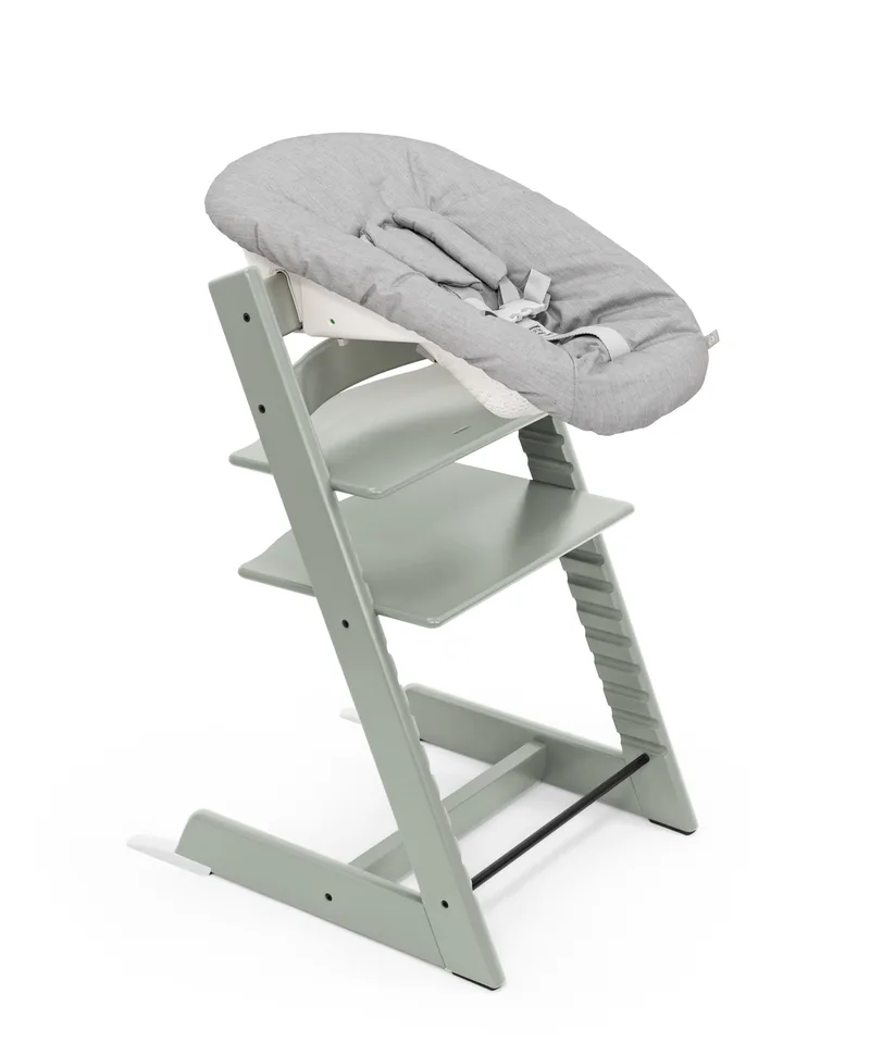 Tripp Trapp meegroeiende baby- en kinderstoel (Glacier Green) met Baby Set2 (Glacier Green) en Newborn Set (Grijs) von Stokke in Grün – Produktfoto 2 von 3