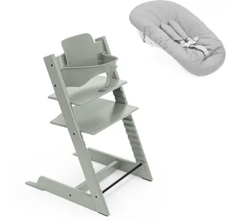 Tripp Trapp meegroeiende baby- en kinderstoel (Glacier Green) met Baby Set2 (Glacier Green) en Newborn Set (Grijs) von Stokke in Grün – Produktfoto 1 von 3
