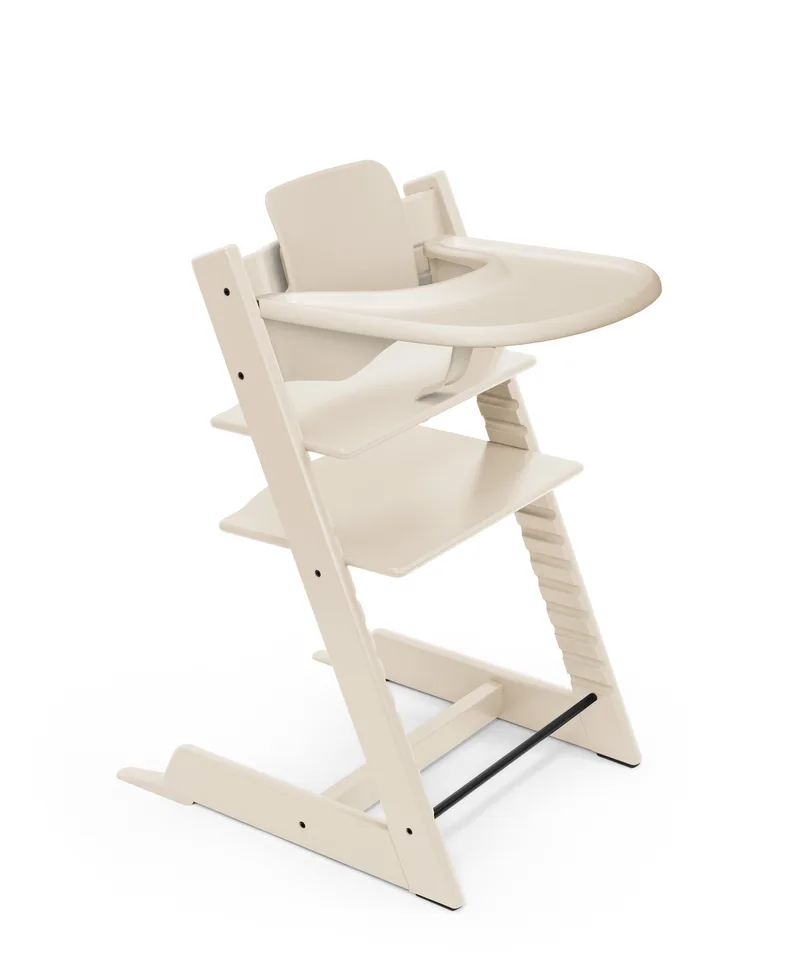 Tripp Trapp meegroeiende baby- en kinderstoel (Vanilla Wit) met Stokke Tray (Vanilla Wit) by Stokke in White – product photo 4 of 4