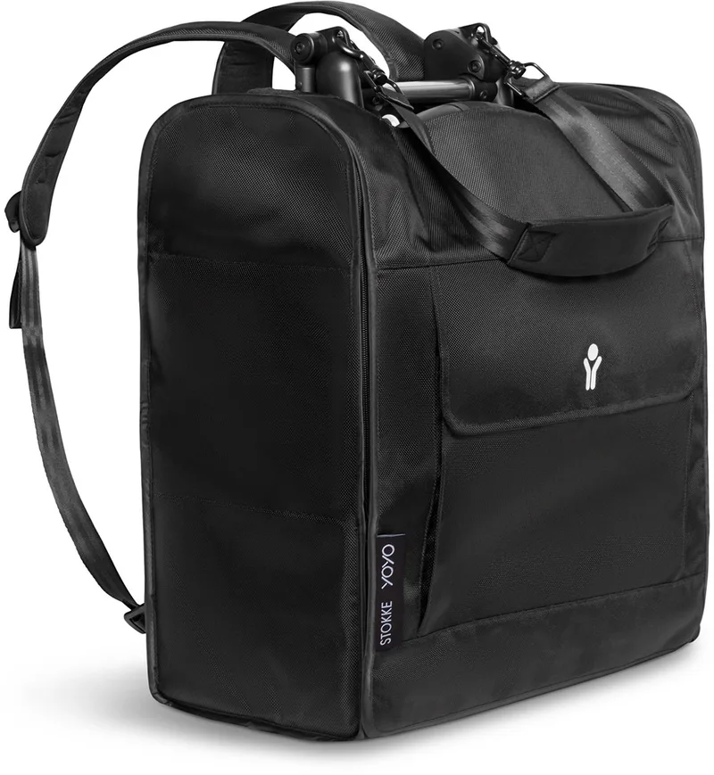 YOYO rugzak - Bescherm en draag je kinderwagen - Lichtgewicht, duurzaam ontwerp - Inclusief riem om aan de koffer te bevestigen by Stokke in Black – product photo