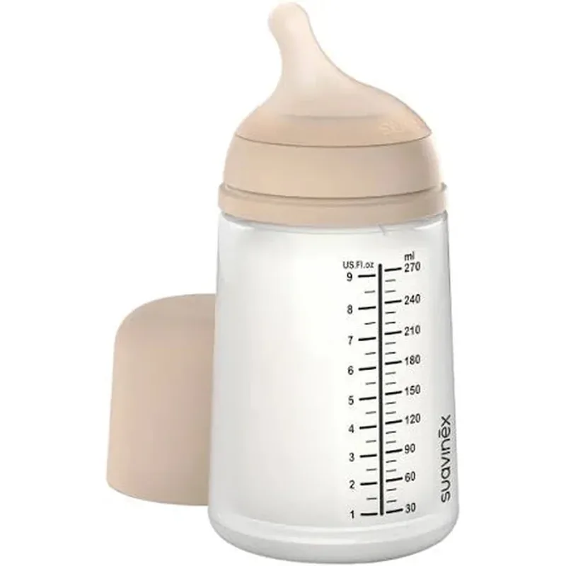 Anti-Koliek Zero.Zero Zuigfles - Medium Flow (M) - 270ml - +3m - Sand van Suavinex – productfoto