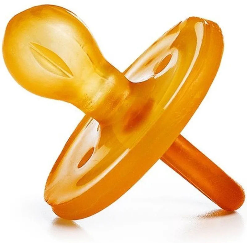 Round Yellow 0-6m Latex Fopspeen SXLLR1041423 van Suavinex in Geel – productfoto