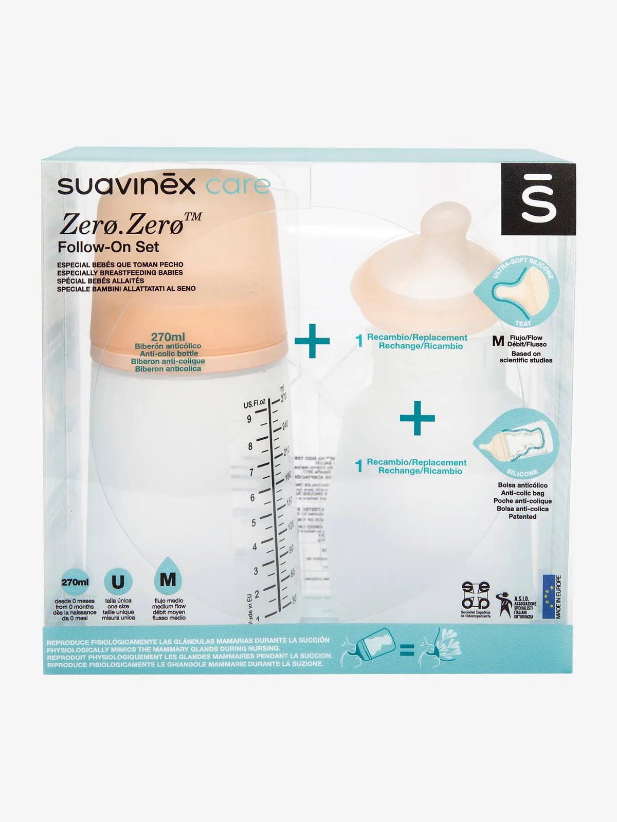 Starterset Fles Zero.Zero 270 ml SUAVINEX huid de Suavinex – photo produit