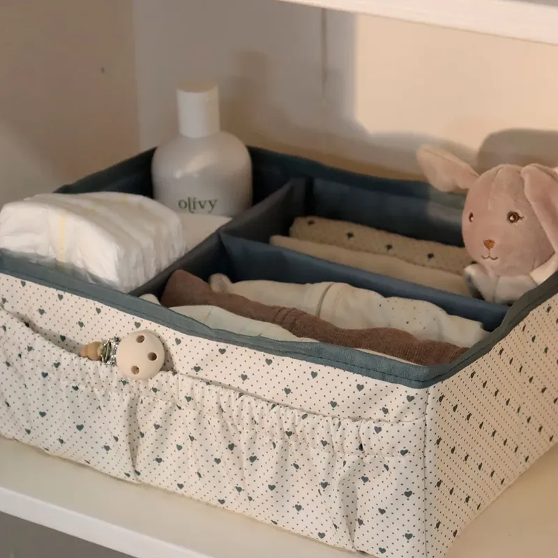 Commode opbergmand Lily - Lots of love sky van That's Mine in Beige, Blauw, Wit – productfoto 2 van 3