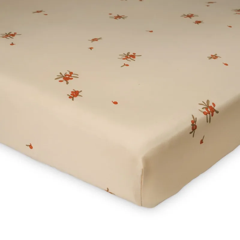 Hoeslaken Havtorn baby - 60 x 120 cm - Bio katoen - Babyhoeslaken van That's Mine in Wit – productfoto