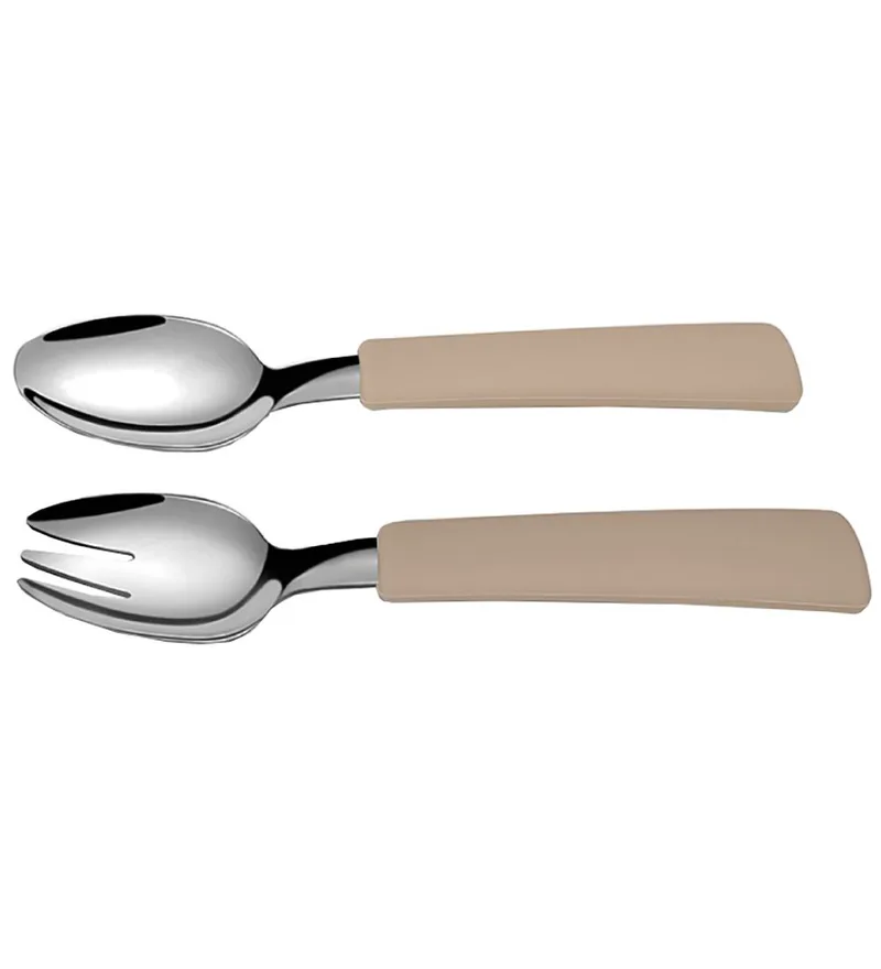 Lepel/Vork - Metaal/Silicone - Aarde Brown de That's Mine – photo produit