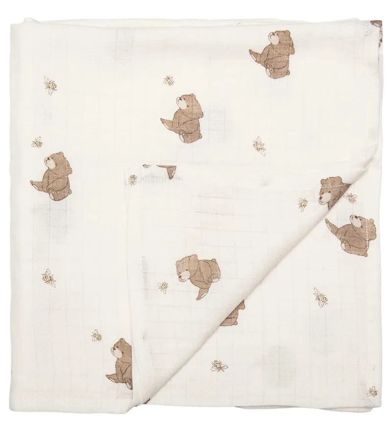 Wikkeldoek - 120x120 cm - Bijen Eend Beren by That's Mine – product photo