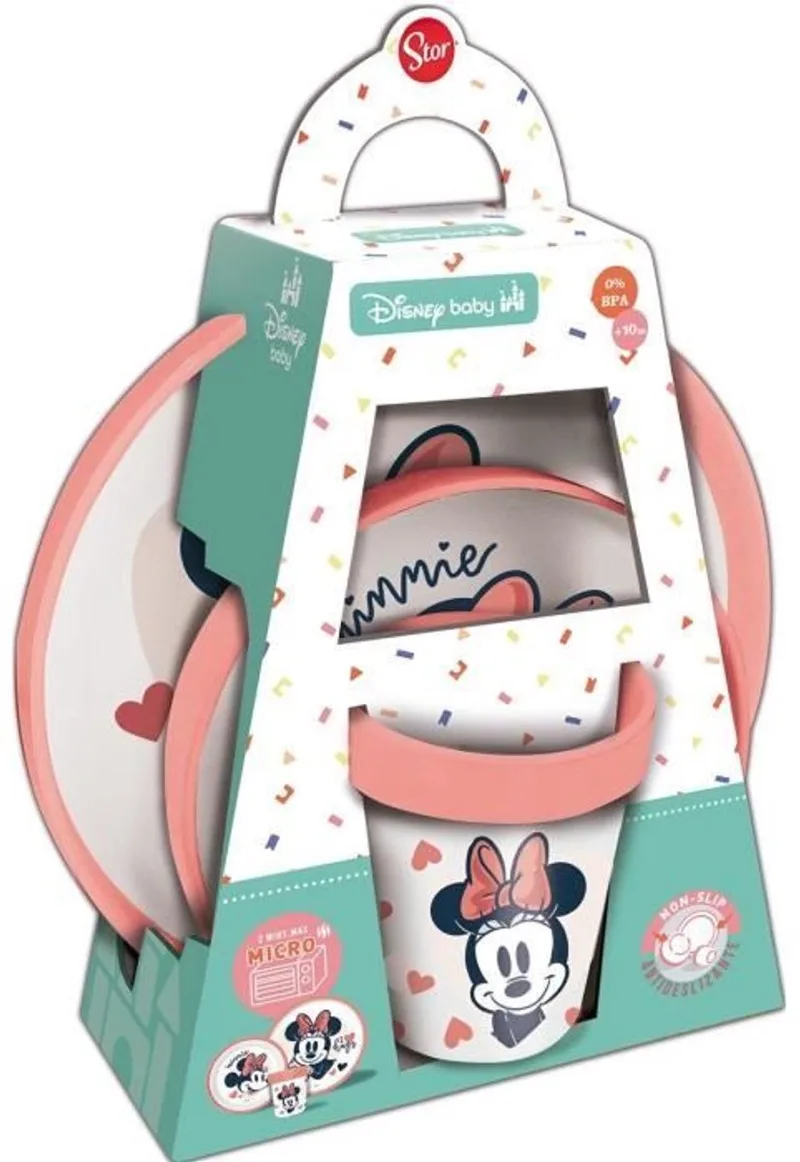 3-DELIGE MAALTIJDDOOS MINNIE KOPJE / KOM / BORD - Set 3 stuks Niet-Sl van Thermobaby – productfoto