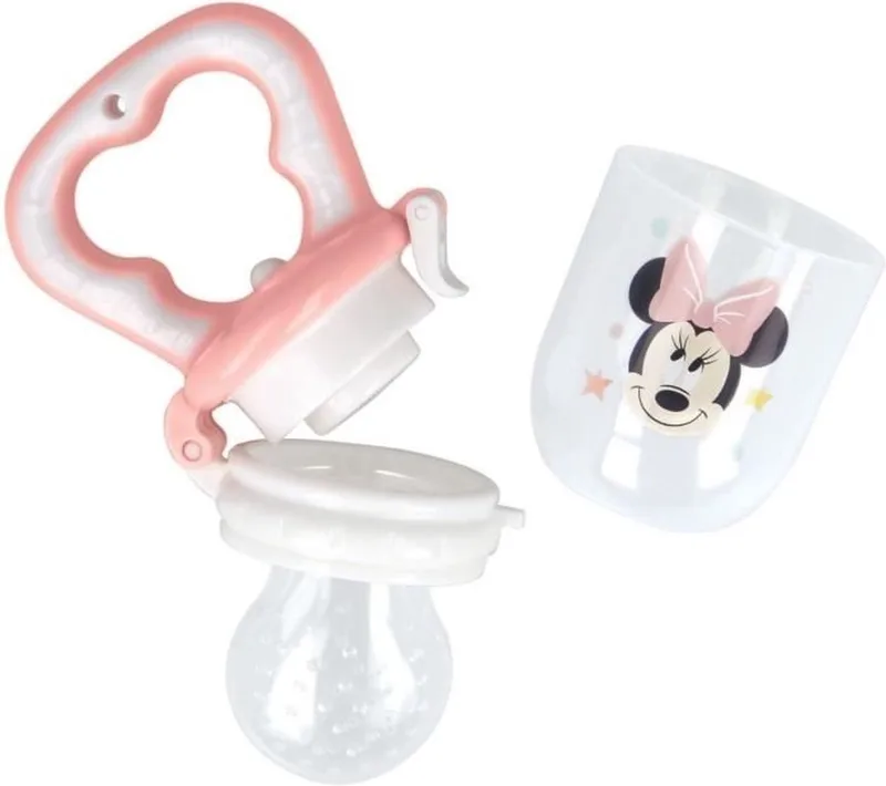MINNIE Maaltijdpakket 1e leeftijd - 1 knabbelschaar + 1 kom + 1 kopje met handvat + 2 lepels van Thermobaby in Roze – productfoto