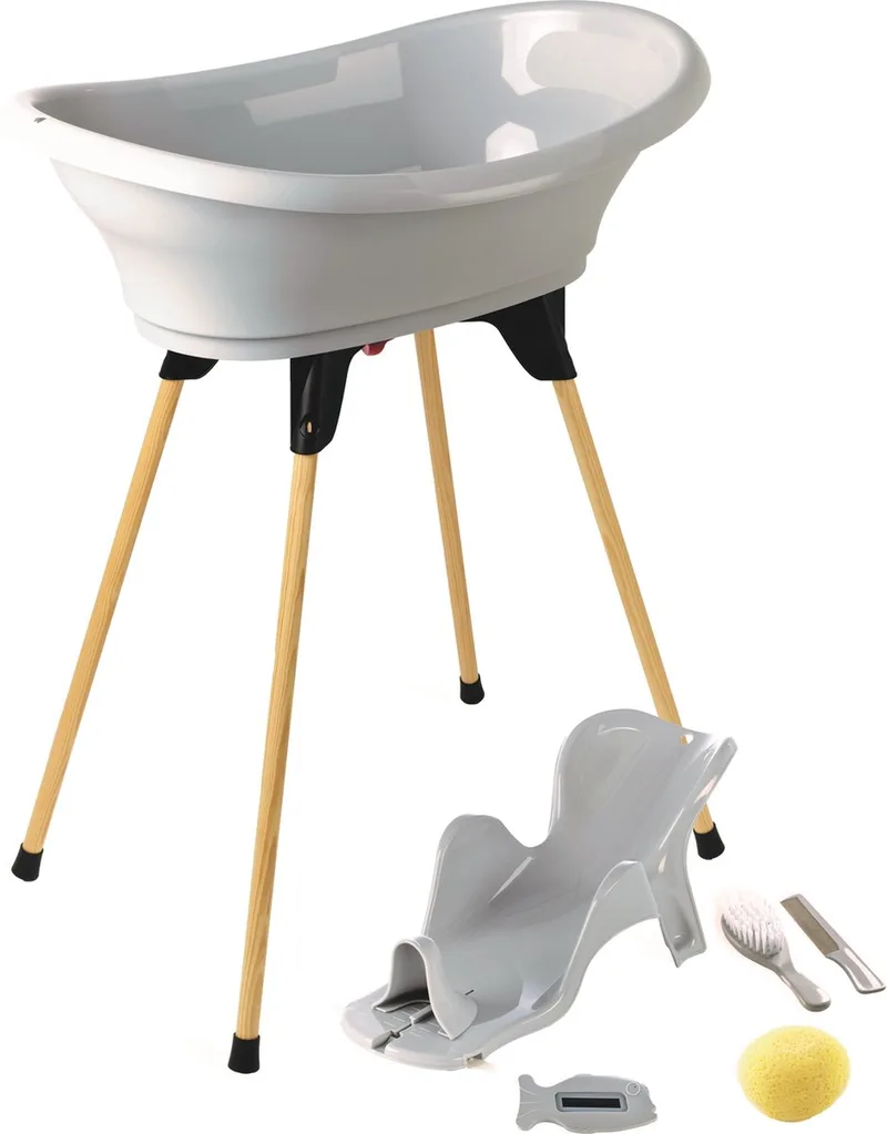 Vasco baby badje zacht - complete set met standaard 7 in 1 van Thermobaby in Grijs – productfoto