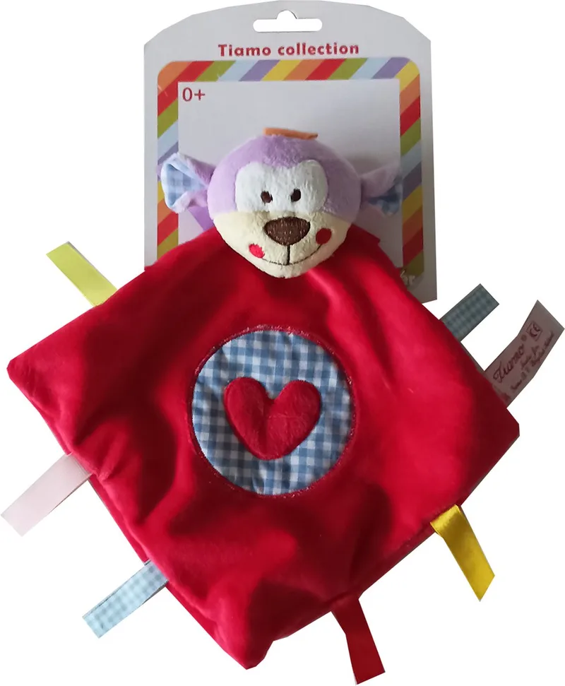 knuffeldoekje - Jungle fever - 24 cm - Aap by Tiamo in Red – product photo