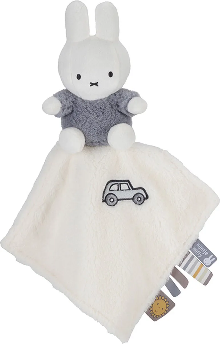 Nijntje Knuffeldoekje Fluffy Blauw de Tiamo en Blanc – photo produit